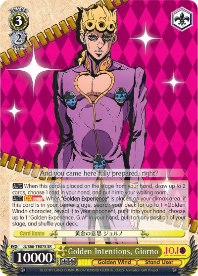 Golden Intentions, Giorno (JJ/S66-TE07S SR) [JoJo's Bizarre Adventure: Golden Wind]