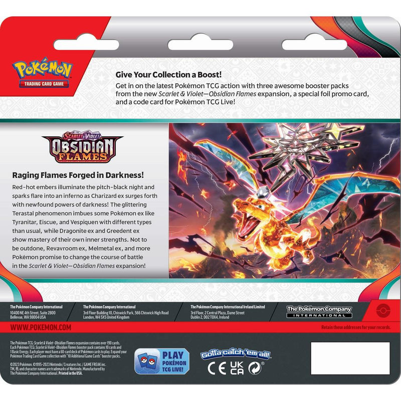 Pokémon TCG: Scarlet & Violet-Obsidian Flames Three Booster Blister