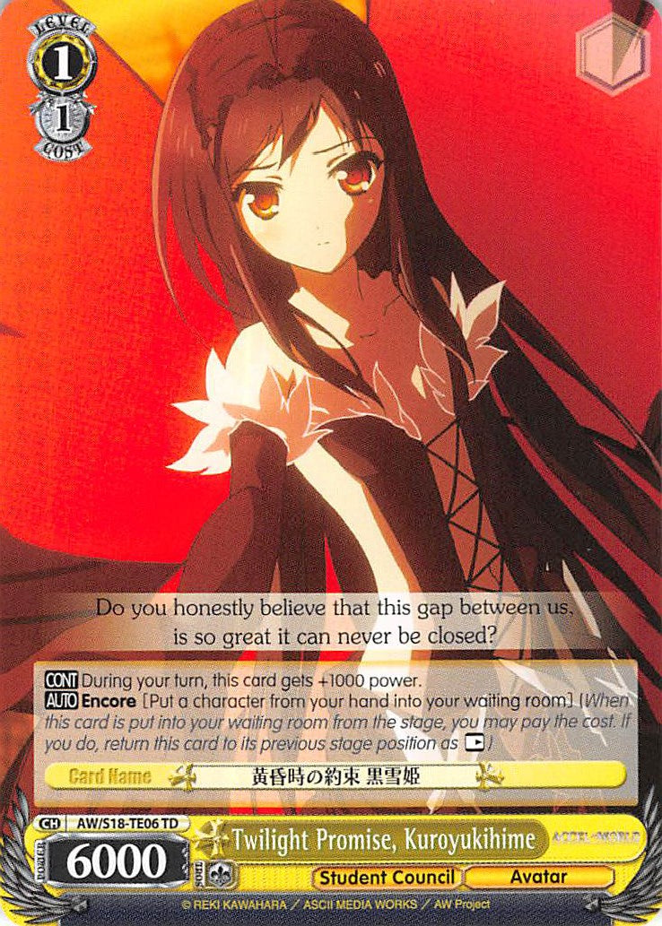 Twilight Promise, Kuroyukihime (AW/S18-TE06 TD) [Accel World]