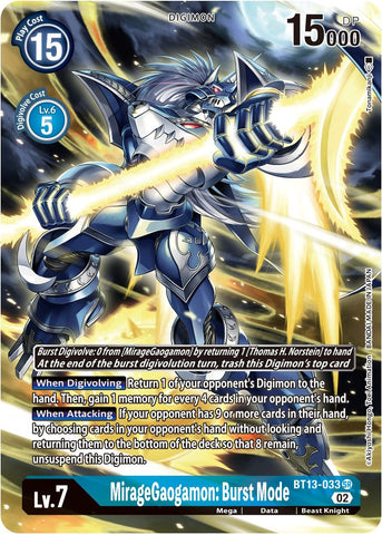MirageGaogamon: Burst Mode [BT13-033] (Alternate Art) [Versus Royal Knight Booster]