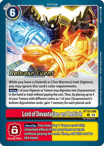 Lord of Devastation and Rebirth [BT18-096] [Release Special Booster 2.0 Pre-Release Cards]
