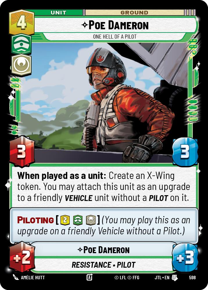 Poe Dameron - One Hell of a Pilot (Foil) (598) [Jump to Lightspeed]