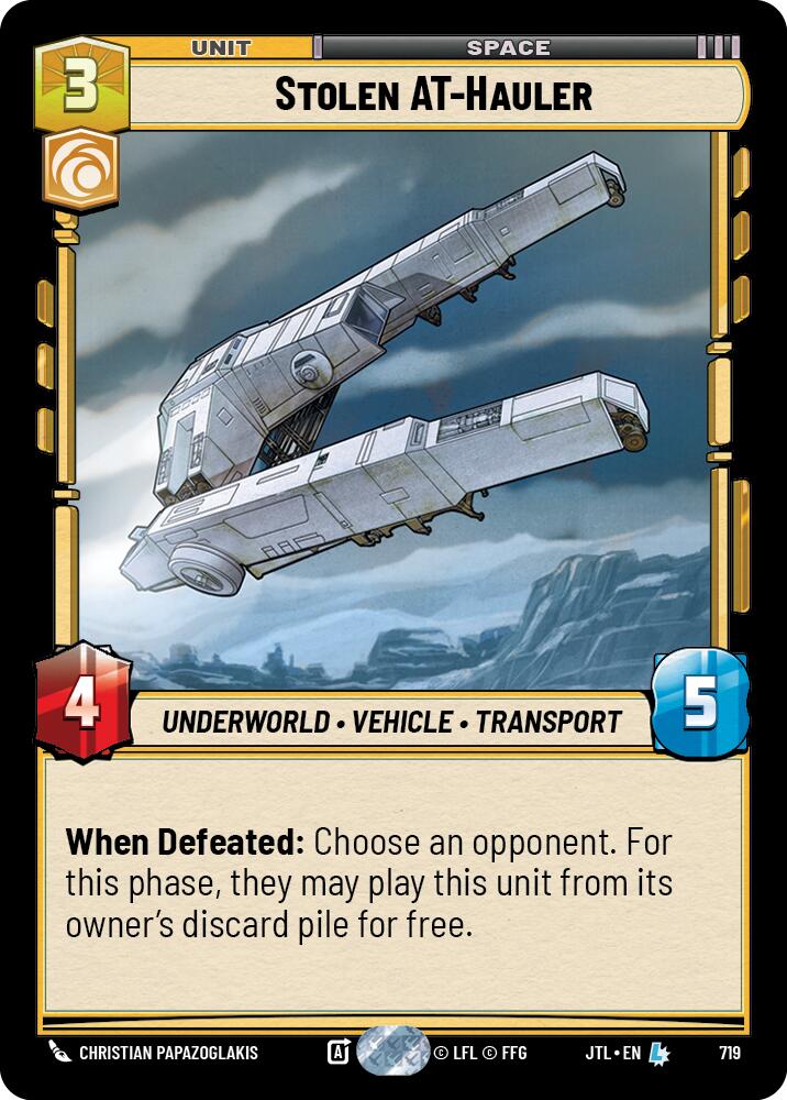 Stolen AT-Hauler (Foil) (719) [Jump to Lightspeed]