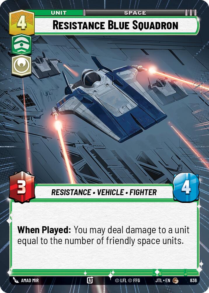 Resistance Blue Squadron (Hyperspace Foil) (836) [Jump to Lightspeed]