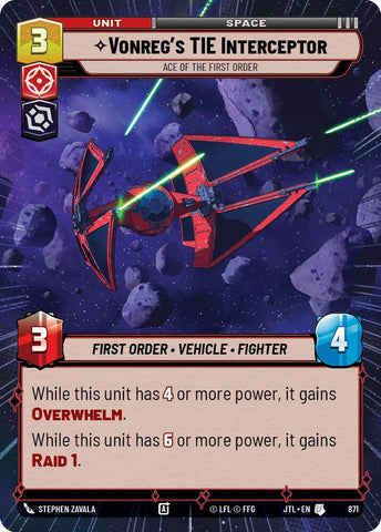 Vonreg's TIE Interceptor - Ace of the First Order (Hyperspace Foil) (871) [Jump to Lightspeed]