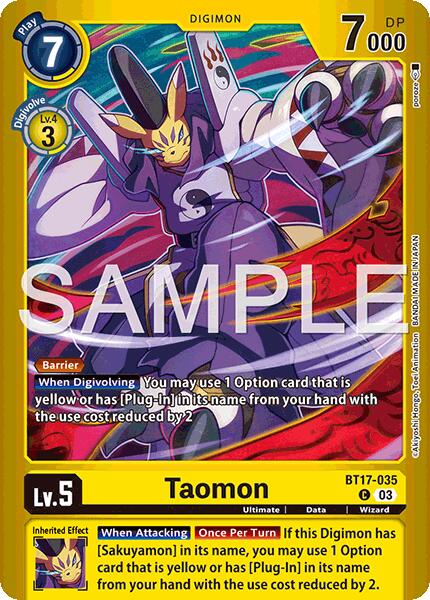 Taomon [BT17-035] (Limited Card Pack -Billion Bullet-) [Secret Crisis Promos]