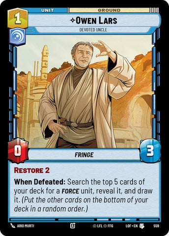 Owen Lars (559) - Devoted Uncle (Foil) (559) [Legends of the Force]
