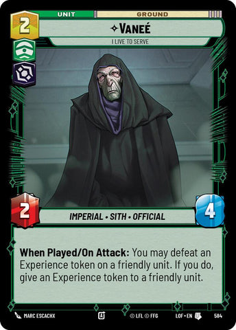 Vanee (584) - I Live to Serve (Foil) (584) [Legends of the Force]