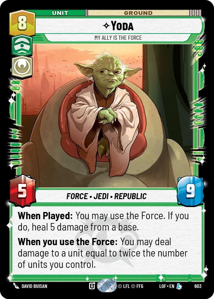 Yoda (603) - My Ally is the Force (Foil) (603) [Legends of the Force]