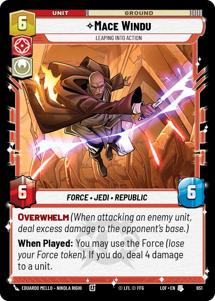 Mace Windu (651) - Leaping into Action (Foil) (651) [Legends of the Force]