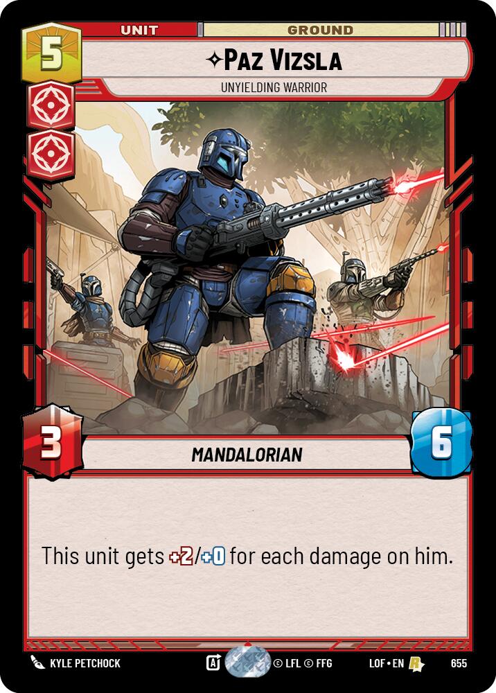 Paz Vizsla (655) - Unyielding Warrior (Foil) (655) [Legends of the Force]