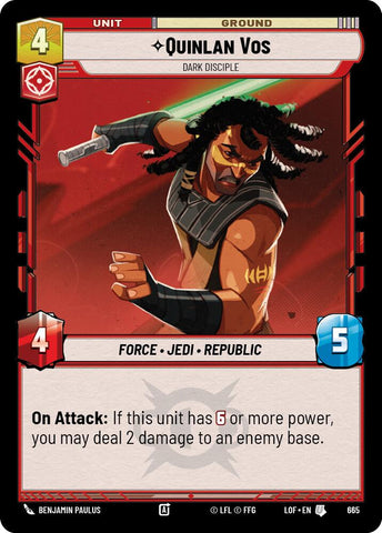Quinlan Vos (665) - Dark Disciple (Foil) (665) [Legends of the Force]
