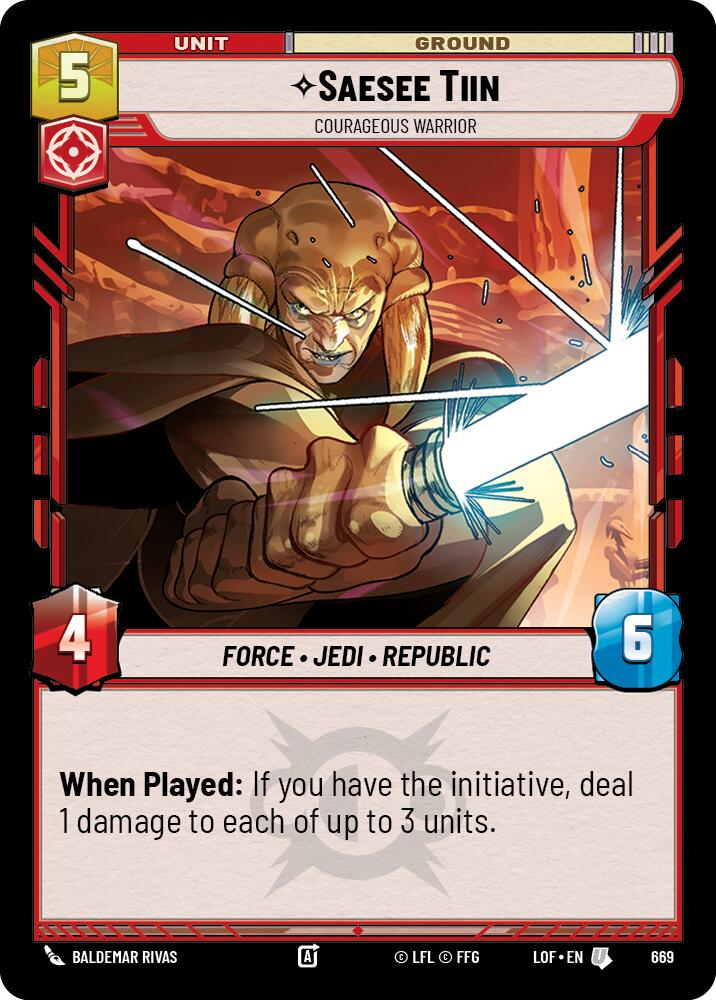 Saesee Tiin (669) - Courageous Warrior (Foil) (669) [Legends of the Force]