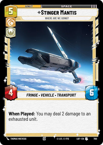 Stinger Mantis (700) - Where Are We Going? (Foil) (700) [Legends of the Force]
