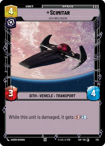 Scimitar (735) - Sith Infiltrator (Foil) (735) [Legends of the Force]