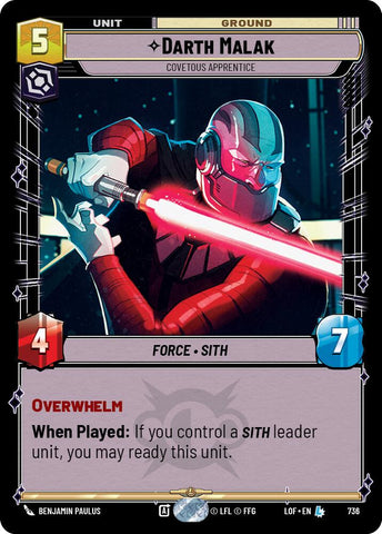 Darth Malak (736) - Covetous Apprentice (Foil) (736) [Legends of the Force]