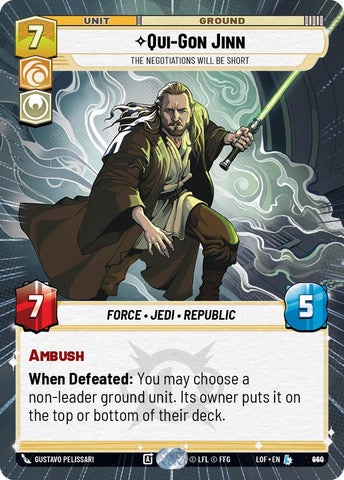 Qui-Gon Jinn (940) - The Negotiations Will Be Short (Hyperspace Foil) (940) [Legends of the Force]