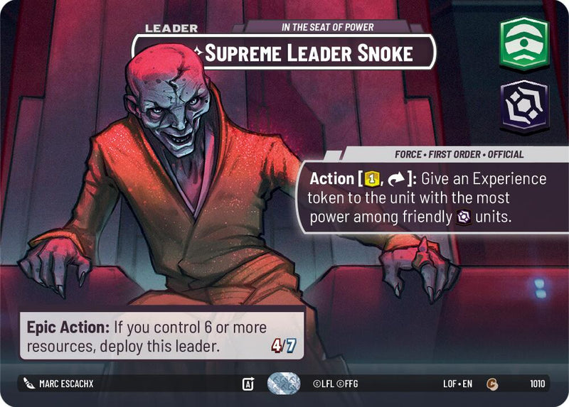 Supreme Leader Snoke (1010) - In the Seat of Power (Showcase) (1010) [Legends of the Force]