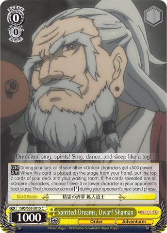 Spirited Dreams, Dwarf Shaman (GBS/S63-E015 C) [Goblin Slayer]