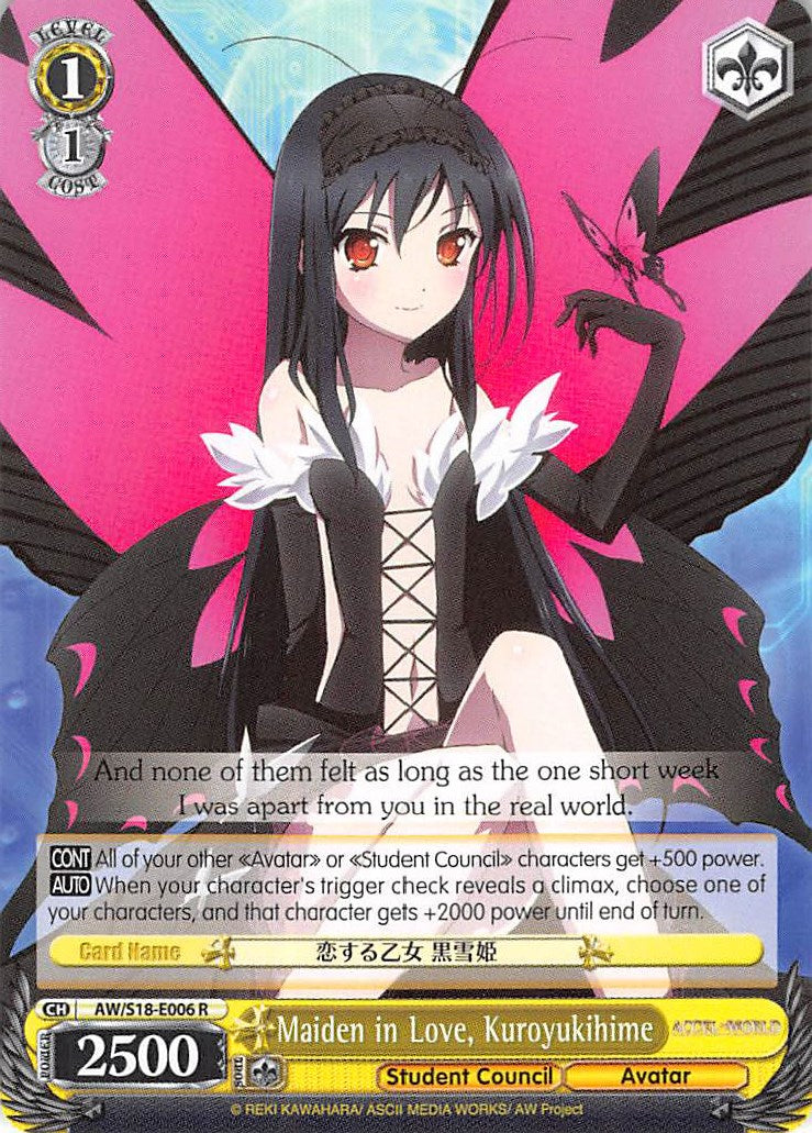 Maiden in Love, Kuroyukihime (AW/S18-E006 R) [Accel World]