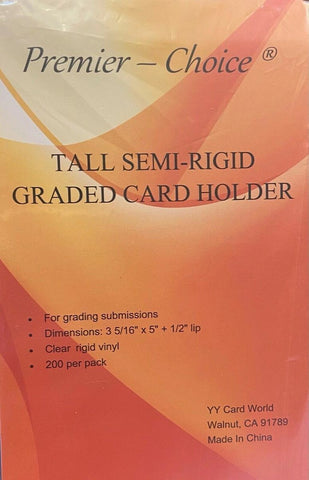 Premier Choice: Tall Semi-Rigid Graded Card Holder (200 ct.)