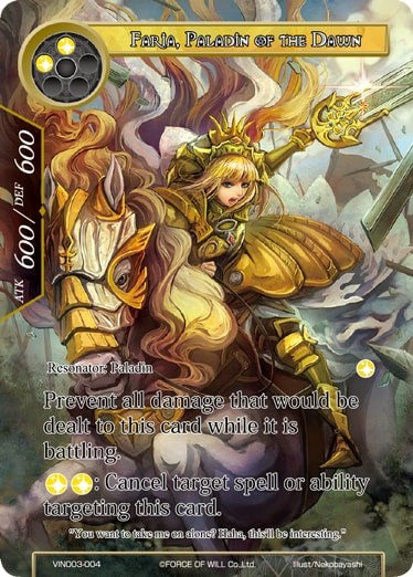 Faria, Paladin of the Dawn (VIN003-004) [Vingolf 3: Ruler All Stars]